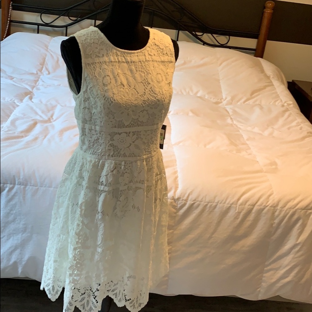 Tommy Hilfiger lace dress, cream colored.